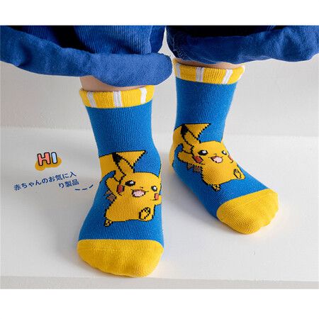 Pokemon KIDS 5 Pack Socks Patterned Novelty Colorful Funny Cartoon SizeS