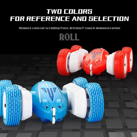 Newest Remote Control Car Rollover Stunt Car, Dual Sided off-Road Charging, Electric Racing Children'S Toy Boy Color Blue