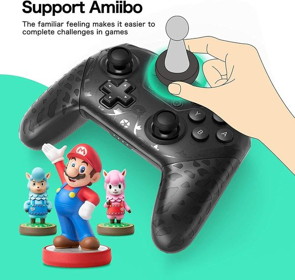 Wireless Pro Controller Gamepad Compatible with Switch Support Amibo, Wakeup, Screenshot and Vibration Functions