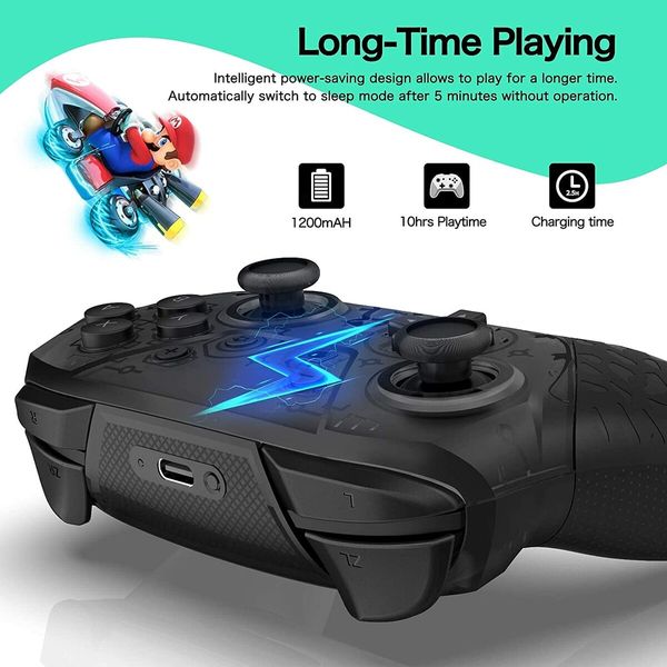 Wireless Pro Controller Gamepad Compatible with Switch Support Amibo, Wakeup, Screenshot and Vibration Functions