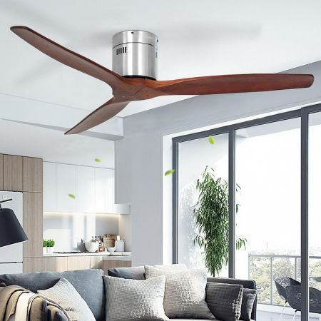 Devanti 52'' Ceiling Fan AC Motor w/Timer w/Remote - Dark Wood