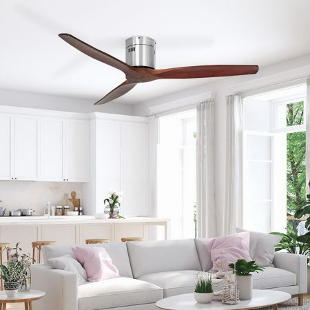 Devanti 52'' Ceiling Fan AC Motor w/Timer w/Remote - Dark Wood