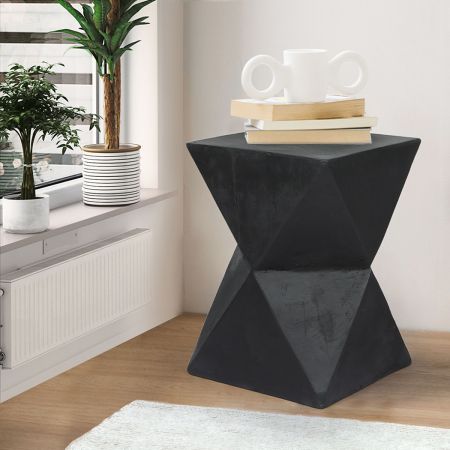 Levede Side Table Terrazzo Geometric Shape Magnesia Stool Stone Style Top 35cm