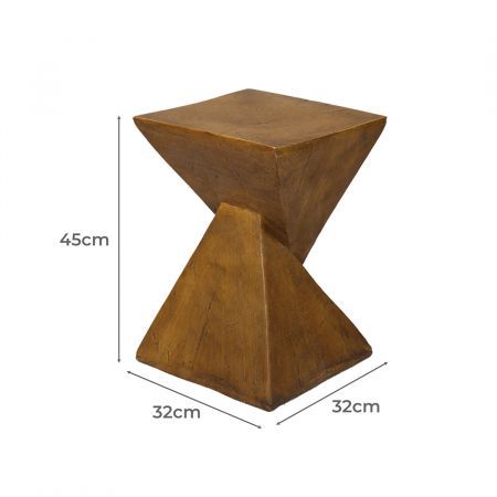 Levede Side Table Terrazzo Geometric Shape Magnesia Stool Stone Style Top 32cm