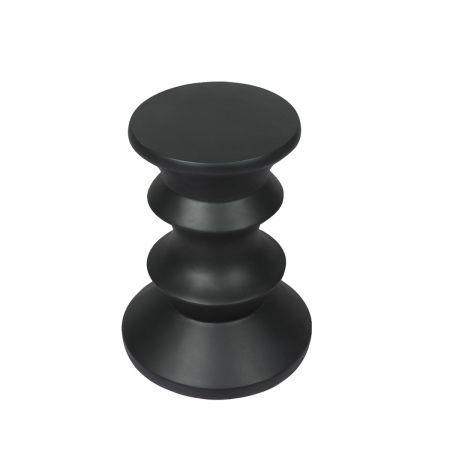 Levede Side Table Geometric Chess Shape Magnesia Stool Stone Style Top 31cm