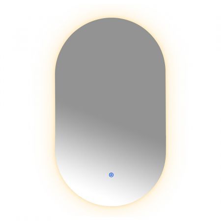 EMITTO LED Wall Mirror Oval Anti-fog Bathroom Mirrors Makeup Light 50x90cm