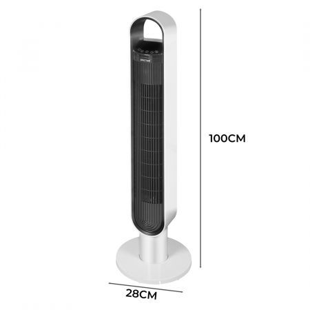 Spector Tower Fan Portable Oscillating Remote Control LED Display Timer Ionizer