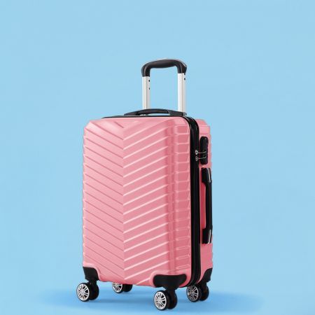 Slimbridge 24" Luggage Suitcase Trolley Travel Packing Lock Hard Shell Rose Gold