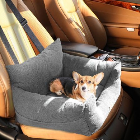 M Size Pet Car Seat Travel Bed in Grey Colour