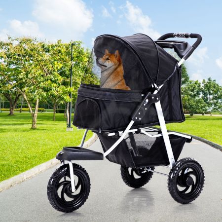 PaWz Pet Stroller Pram Dog Carrier Trailer Strollers 3 Wheels Foldable Large