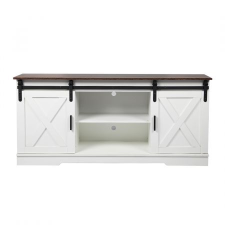 Levede TV Cabinet Entertainment Unit Stand Wooden Table Sliding Barn Door