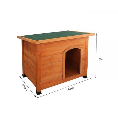 Little Buddies Wooden Flat Roof Dog Kennel - Small