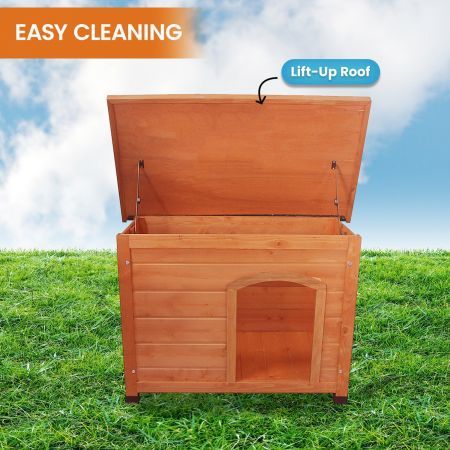 Little Buddies Wooden Flat Roof Dog Kennel - Small