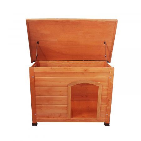 Little Buddies Wooden Flat Roof Dog Kennel - Large