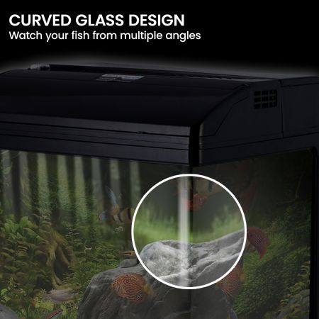 37L Aquarium With Bio Filter System LED Kit Curved Design Complete Kit