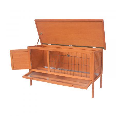 Little Buddies Wooden Pet Rabbit Hutch 2 Sections - Large