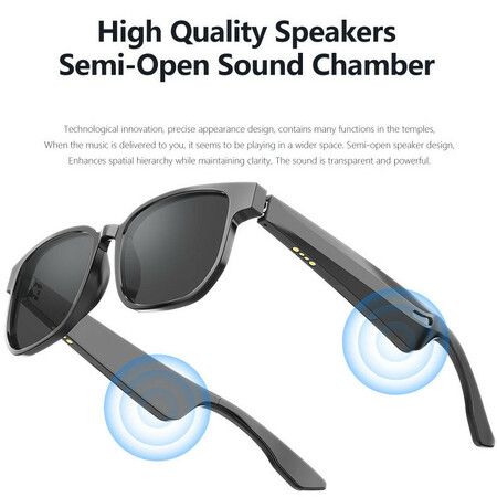 Bluetooth Sunglasses Smart Audio Glasses with Open Ear Headphones and Sunglasses Lenses 2 in 1 Night Driving Glasses for Men and Women