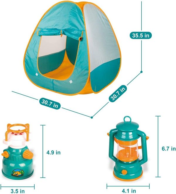 Kids Play Tent,Pop Up Tent with Kids Camping Gear Set,Outdoor Toys Camping Tools Set for Kids