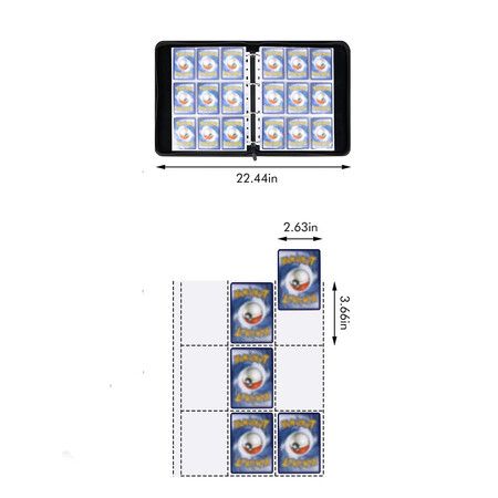 9 Pocket Pokemon Card Binder, 900 Cards Trading Card Binder Holder for Boys Girls Gift 33x27cm