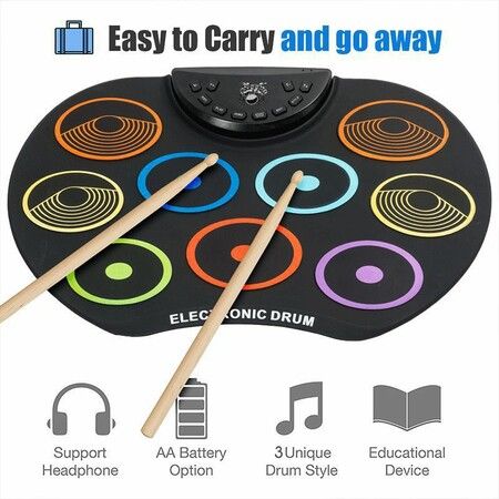 Electronic Drum Pad, Electronic Drum, Durable Travel School for Children Home(Colorful models)