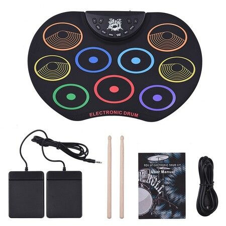 Electronic Drum Pad, Electronic Drum, Durable Travel School for Children Home(Colorful models)