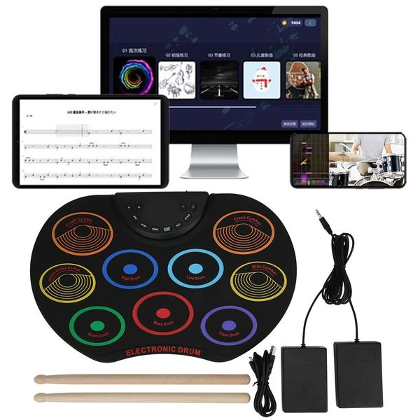 Electronic Drum Pad, Electronic Drum, Durable Travel School for Children Home(Colorful models)