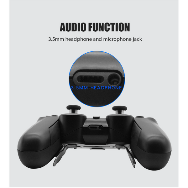 Elite Ps4 Controller with Back Paddles Compatible with Playstation 4 and PC Audio Headphone Jack Plug in Black