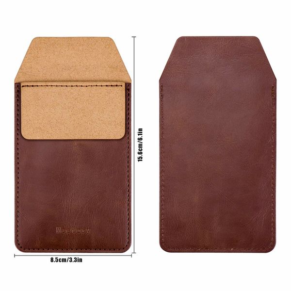 2 Pieces Leather Pen Holder, Pens Pocket Protector, Pocket Protector for Shirts, Lab Coats, Pants (Brown, Black)