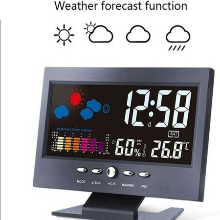 Electronic Thermometer with Hygrometer Weather Monitoring Clock