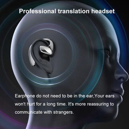 Wireless Earbud Translator Earphone 144 language Bluetooth 5.1 Chip Noise Cancelling Compatible with Android iPhone iPad (Black)