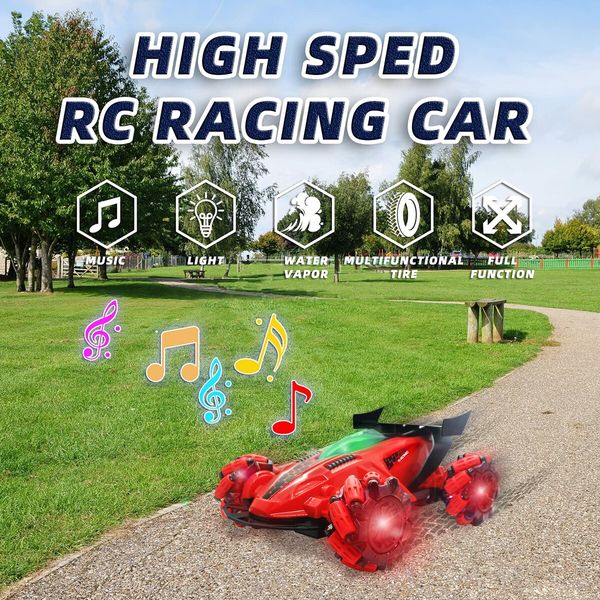 Remote Control Car 1:14 Fog Stunt Drift Car High Speed Racer 2.4Ghz 360° Rotation Toy with Dazzling Lighting for Boys Girls