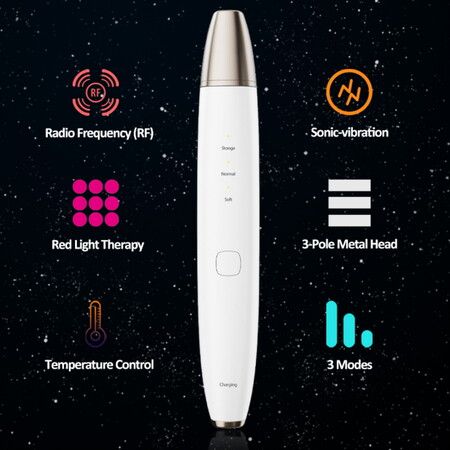 RF Red Light Eye Beauty Massage Pen For Home Use Beauty Device with Heat Fine Lines Dark circle Remover