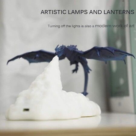 3D Printed LED Dragon Lamps As Night Light For Kids