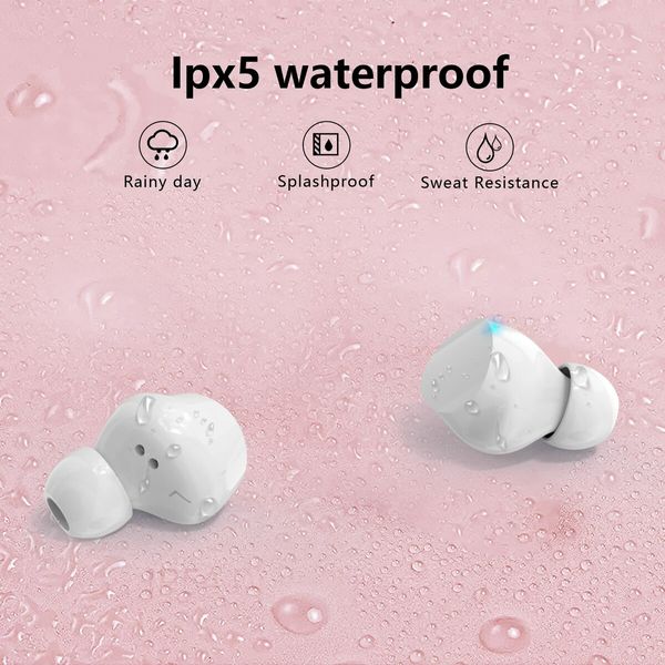 Wireless Earbuds Bluetooth Headphones with Cartoon Charging Case Touch Control Game Headset for Sports Running(Shy Cat)