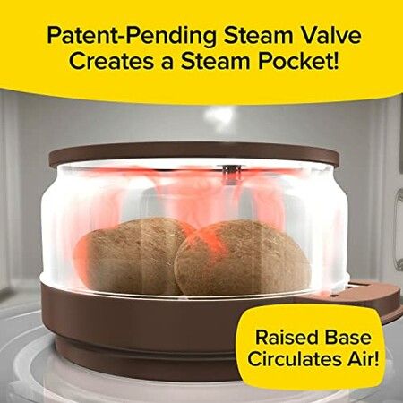 Microwave Potato Cooker Cooks in Minutes Tender 8-Inch Baked Potato Steamer Easy to Clean Dishwasher