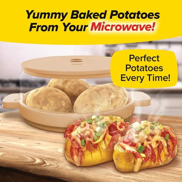 Microwave Potato Cooker Cooks in Minutes Tender 8-Inch Baked Potato Steamer Easy to Clean Dishwasher