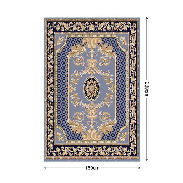 Large Area Floor Rug Mat Living Room Bedroom Carpet Office Non Slip Soft Velvet European Retro Print Washable 160x230cm