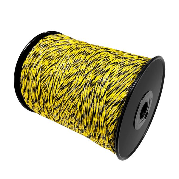 Electric Fence Poly Wire Tape Portable Temporary Fencing Polywire 400 Meters 2.3mm 9 Stainless Steel Strands Cattle Sheep Goats Horses Yellow and Black