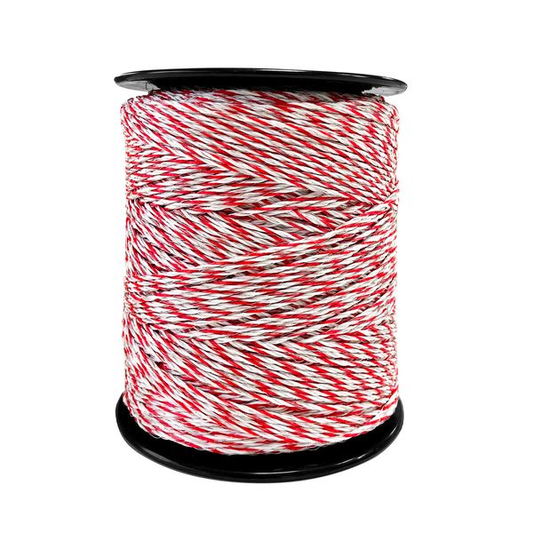 Electric Fence Poly Wire Portable Temporary Fencing Polywire 400 Meters 2.3mm 9 Stainless Steel Strands Cattle Sheep Goats Horses Red and White