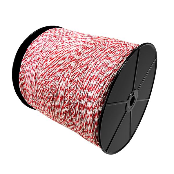 Electric Fence Poly Wire Portable Temporary Fencing Polywire 2500 Meters 2.3mm 9 Stainless Steel Strands Cattle Sheep Goats Horses Red and White