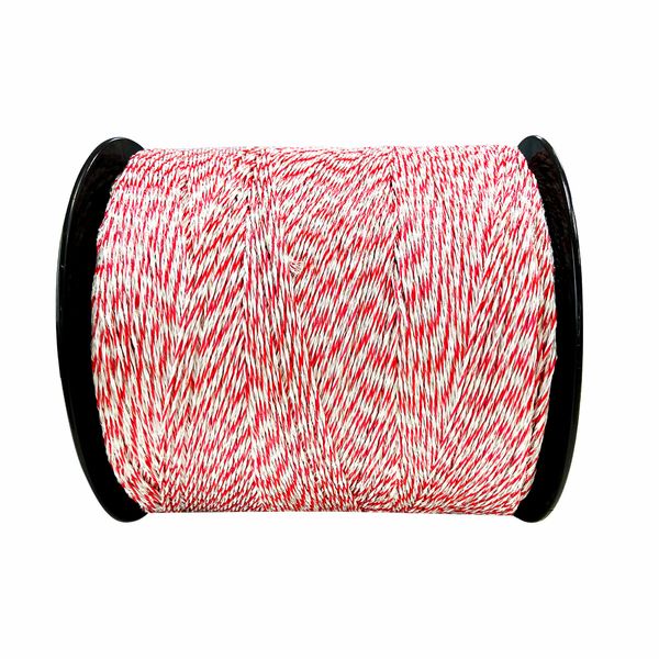 Electric Fence Poly Wire Portable Temporary Fencing Polywire 2500 Meters 2.3mm 9 Stainless Steel Strands Cattle Sheep Goats Horses Red and White