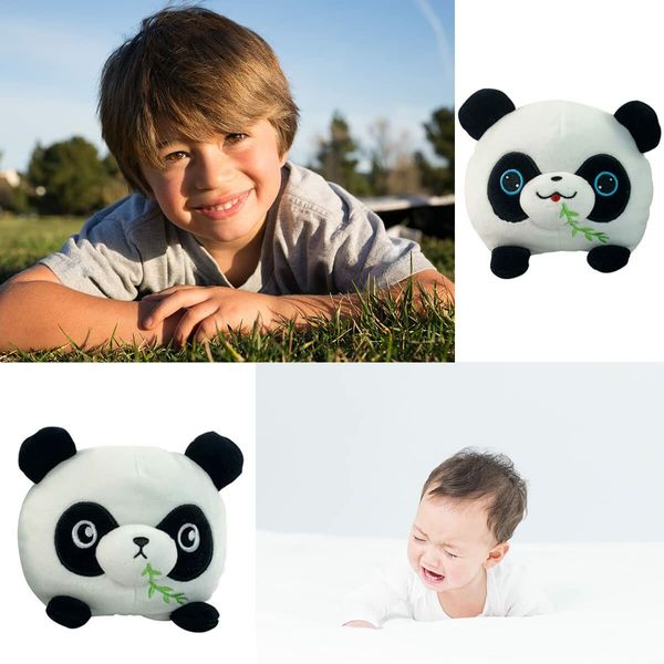 10 CM Reversible Plushie Panda Stuffed Animal Toys Mood Plush Double-Sided Flip Show Your Mood (1 Pack-Panda)