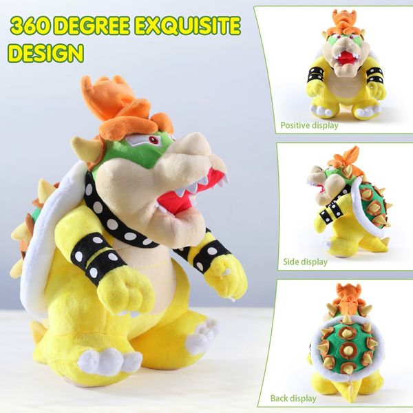 25 CM Bowser Plush Bowser Toy Maro Plush All Star Collection Stuffed Animals Plush Toys-Yellow