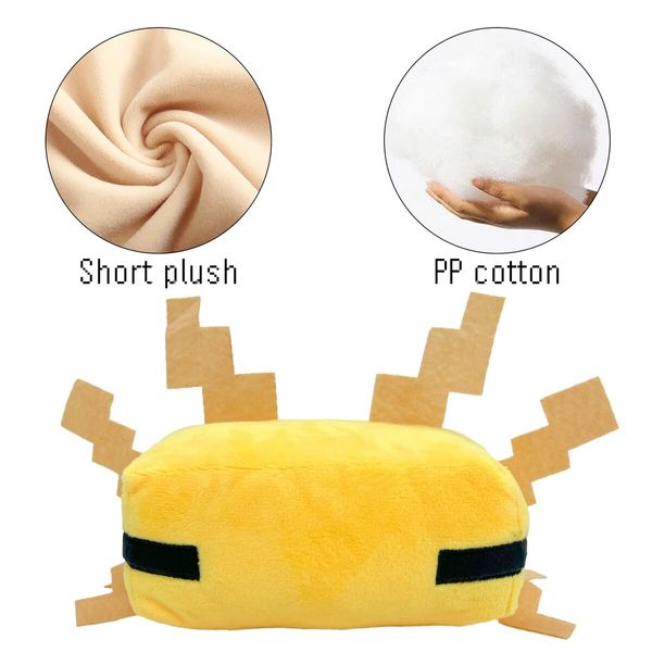 Axolot Plush Plush Stuffed Toy Soft Throw Pillow Decorations for Video Game Kids Birthday Party Favor Preferred Gift (Yellow)