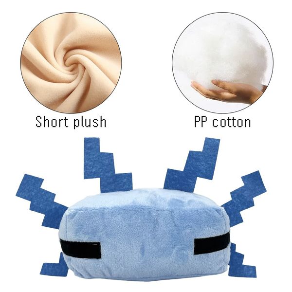 Axolot Plush Plush Stuffed Toy Soft Throw Pillow Decorations for Video Game Kids Birthday Party Favor Preferred Gift (Blue)