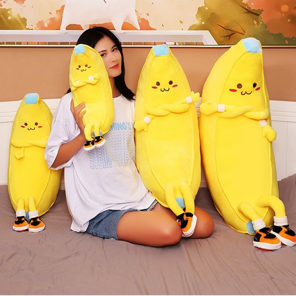 50 CM Banana Stuffed Animal Cute Fruit Plushie Hugging Pillow Long Plush Toys Sleeping Doll Gift for Birthday, Valentine, Christmas