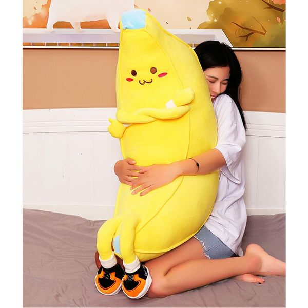 50 CM Banana Stuffed Animal Cute Fruit Plushie Hugging Pillow Long Plush Toys Sleeping Doll Gift for Birthday, Valentine, Christmas