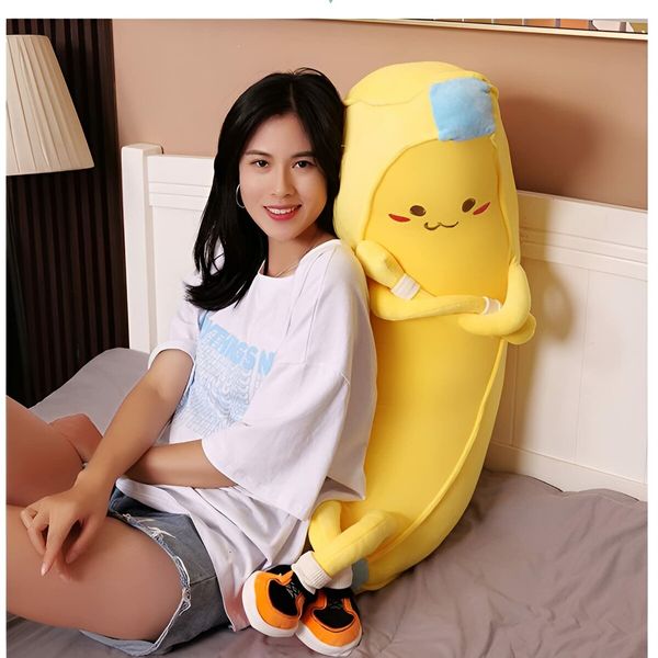 50 CM Banana Stuffed Animal Cute Fruit Plushie Hugging Pillow Long Plush Toys Sleeping Doll Gift for Birthday, Valentine, Christmas