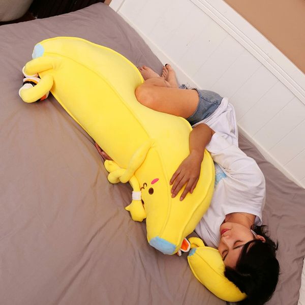 50 CM Banana Stuffed Animal Cute Fruit Plushie Hugging Pillow Long Plush Toys Sleeping Doll Gift for Birthday, Valentine, Christmas