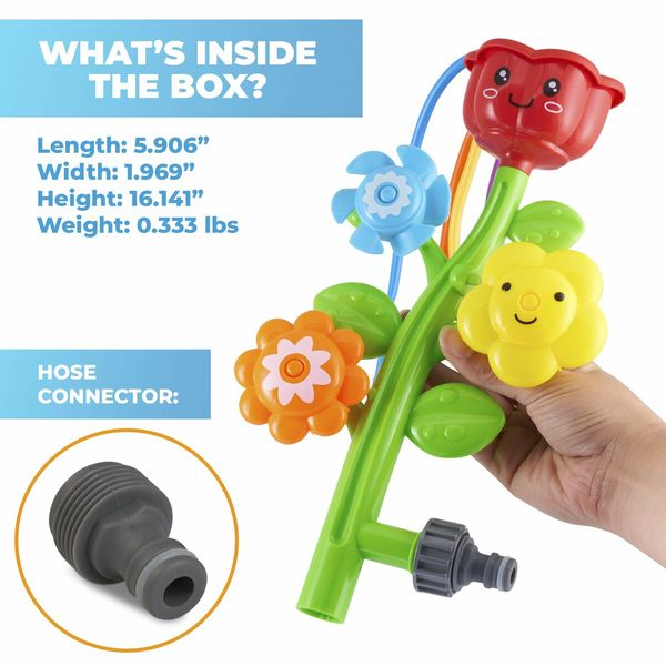 Outdoor Water Spray Sprinkler Cute Lawn Spinning Flower Kids Sprinkler Wiggle Tubes for Summer Days Attaches to Garden Age 3+